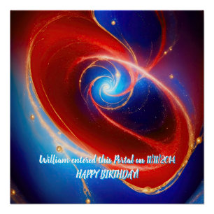 Rode en blauwe kosmische spiraal perfect poster