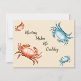  rode en blauwe krabben die bewegen maakt me gek kaart