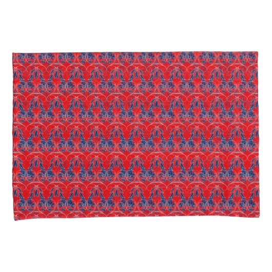 Rode en blauwe Kussensloop (Voorkant-Rechts)