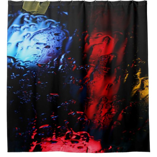 Rode en blauwe LED-lamp Douchegordijn (Voorkant)