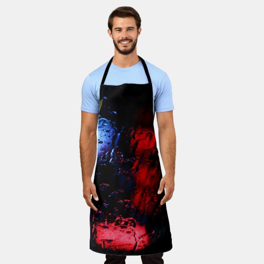 Rode en blauwe LED-lamp Schort (Gedragen)