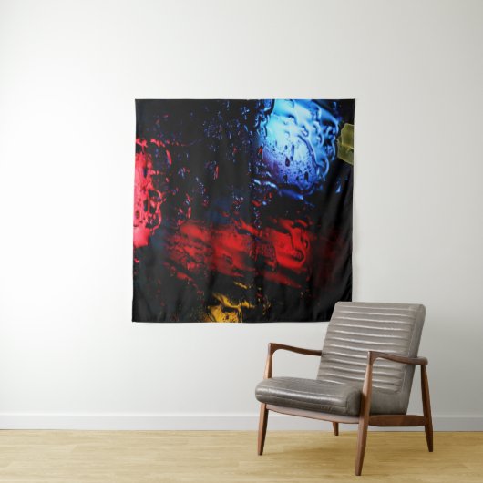 Rode en blauwe LED-lamp Wandkleed (In Situ (horizontaal))