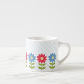 Rode en blauwe lentbloemen espresso kop (Rechts)
