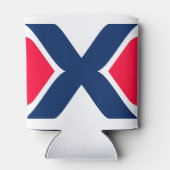 Rode en blauwe Letter X Monogram Blikjeskoeler (Achterkant)