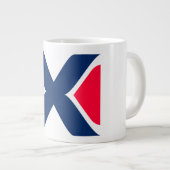 Rode en blauwe Letter X Monogram Grote Koffiekop (Voorkant rechts)