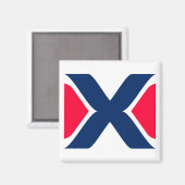 Rode en blauwe Letter X Monogram Magneet (Voorkant / Achterkant)