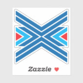 Rode en Blauwe Letter X Monogram Sticker (Vel)