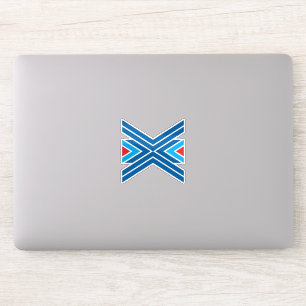 Rode en Blauwe Letter X Monogram Sticker