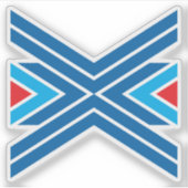 Rode en Blauwe Letter X Monogram Sticker (Voorkant)