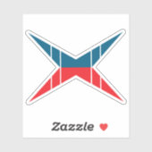 Rode en blauwe Letter X Monogram Sticker (Vel)