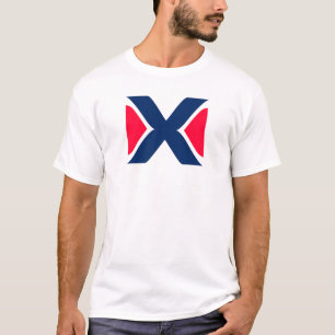 Rode en blauwe Letter X Monogram T-shirt