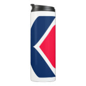 Rode en blauwe Letter X Monogram Thermosbeker (Geroteerd rechts)