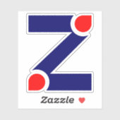 Rode en Blauwe Letter Z monogram Sticker (Vel)