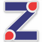 Rode en Blauwe Letter Z monogram Sticker (Voorkant)