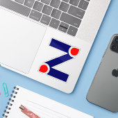 Rode en Blauwe Letter Z monogram Sticker (Laptop met iPhone)