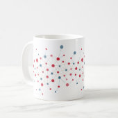 Rode en blauwe lijnen koffiemok (Voorkant links)