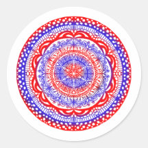 Rode en blauwe mandala stickers