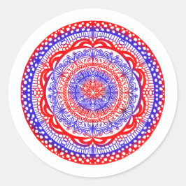 Rode en blauwe mandala stickers