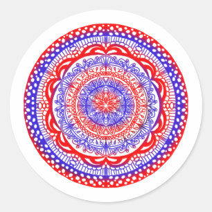 Rode en blauwe mandala stickers