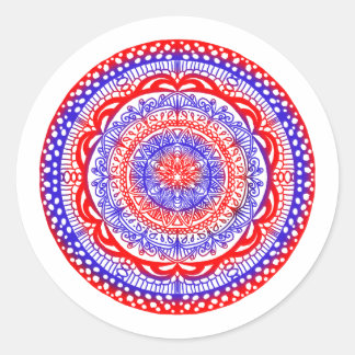 Rode en blauwe mandala stickers