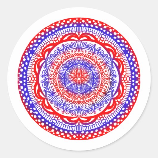Rode en blauwe mandala stickers (Voorkant)