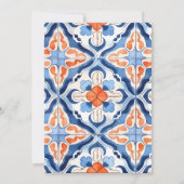 Rode en blauwe Marokkaanse Tegel Verjaardag Kaart (Achterkant)