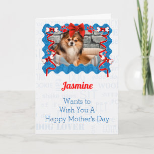 Rode en blauwe Moederdag van de hond Kaart