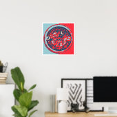 Rode en blauwe NOLa-watermeter Poster (Thuiskantoor)