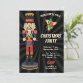 Rode en blauwe notenkraker kerstfeest kaart (Staand voorkant)