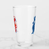 Rode en blauwe Oosterse draken Glas (Links)