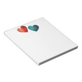 Rode en blauwe origamikoppels notitieblok (Schuin)