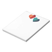 Rode en blauwe origamikoppels notitieblok (Linkerzijde)