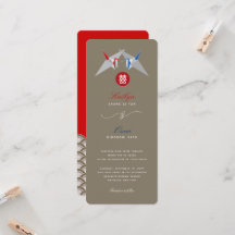 Rode en blauwe papieren kranen origami Chinese bru