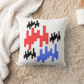 rode en blauwe pixel decoratieve kussen. kussen (Deken)