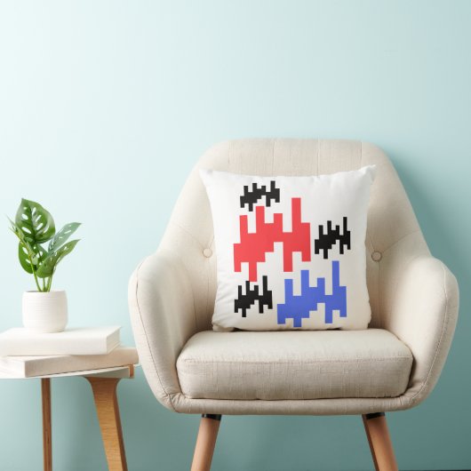 rode en blauwe pixel decoratieve kussen. kussen (Stoel)