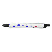Rode en blauwe polka dot zwarte inkt pen (Bodem)