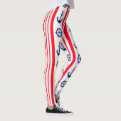 Rode en blauwe scheepsankers en scheepswiel leggings (Rechts)