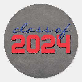 Rode en Blauwe Schoolbord Afstudeer Stickers