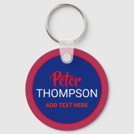 rode en blauwe sleutelhangers met naam