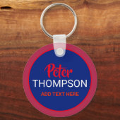 rode en blauwe sleutelhangers met naam (Voorkant)