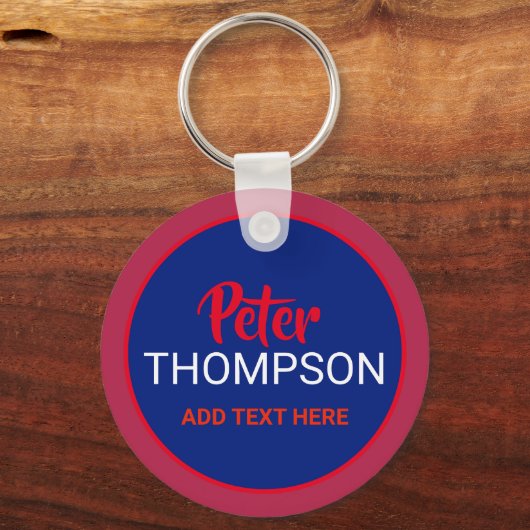 rode en blauwe sleutelhangers met naam (Voorkant)