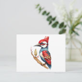 Rode en blauwe specht briefkaart (Staand voorkant)