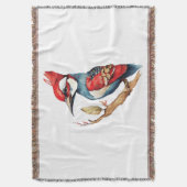 Rode en blauwe specht deken (Voorkant Verticaal)