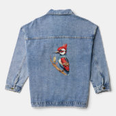 Rode en blauwe specht denim jacket (Achterkant)