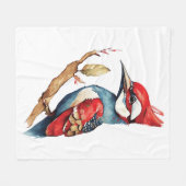 Rode en blauwe specht fleece deken (Voorkant (Horizontaal))