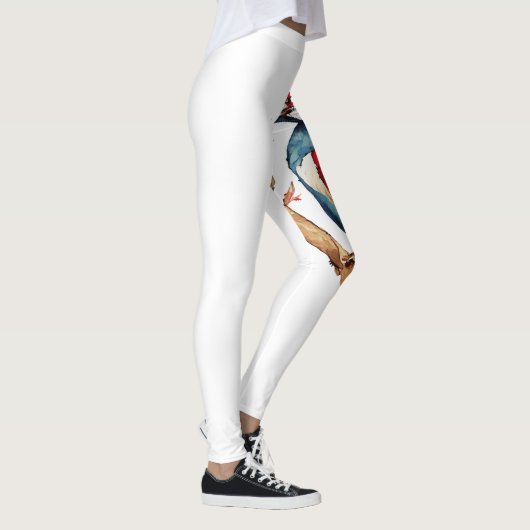 Rode en blauwe specht leggings (Rechts)