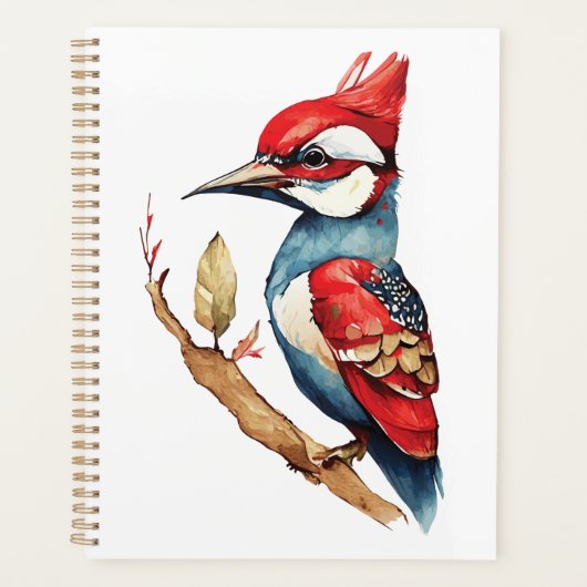 Rode en blauwe specht planner (Voorkant)