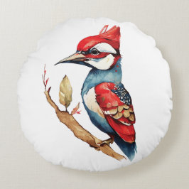 Rode en blauwe specht rond kussen
