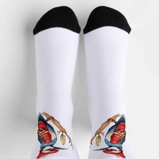 Rode en blauwe specht sokken (Top)