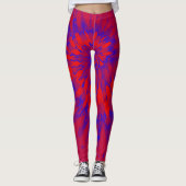 Rode en blauwe spiraalkleurige kleurstof leggings (Voorkant)